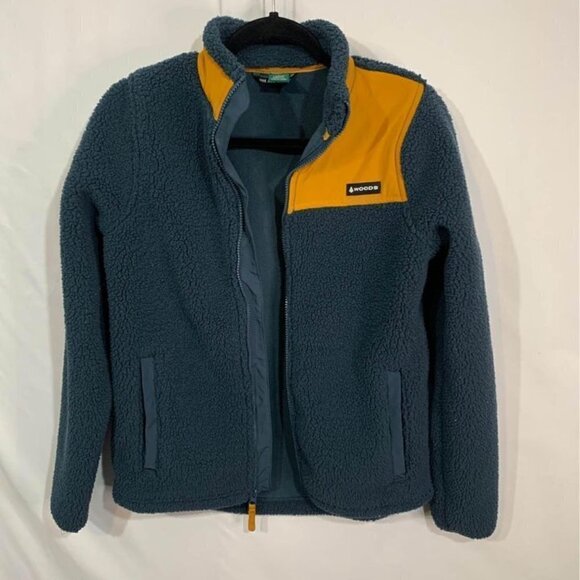 🌳WOODS- heavy teddy coat. Full zip. Size XL (youth). Navy/mustard yellow.… - Picture 9 of 9